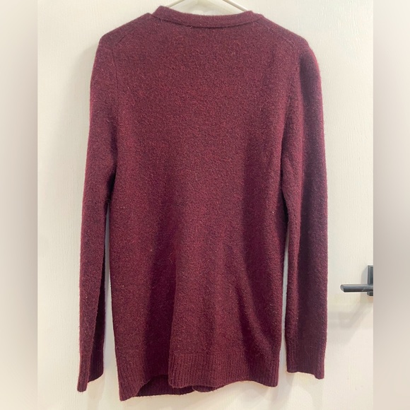 Madewell Merino Wool/Alpaca Cardigan Sweater, Maroon, Size Small - Picture 3 of 6